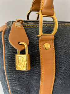 Christian Dior Vintage Boston Bag Denim Mini at 1stDibs